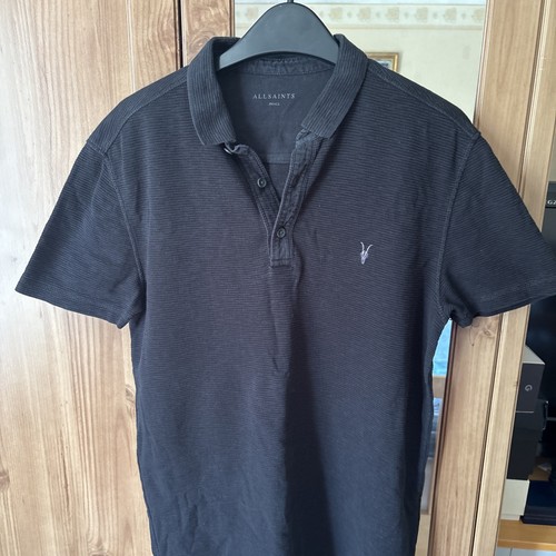 All saints polo shirt black - saints, in