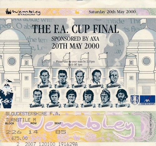 Ticket cup final 2000 - ticket:, fa