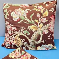 Pair Sanderson Tree Of Life Linen Cushion Covers Vintage Home Made  20" 50cm