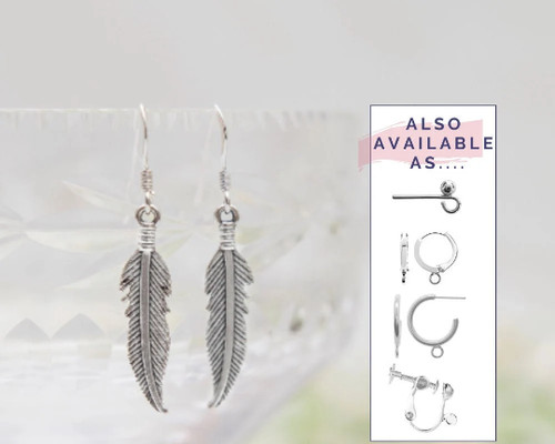 Feather earrings - -,
