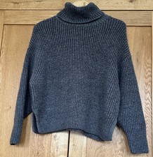 Zara Grey Ribbed Soft Oversized Jumper size M see Measurements 