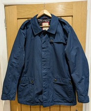 Joe Browns Short Trench Coat Navy Blue Size Men's 1XL 48/50 Button Up Pockets