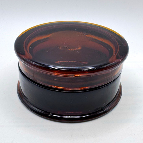 Vintage amber glass trinket - glass,
