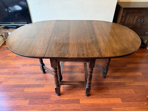 Vintage dark oak - , drop-leaf