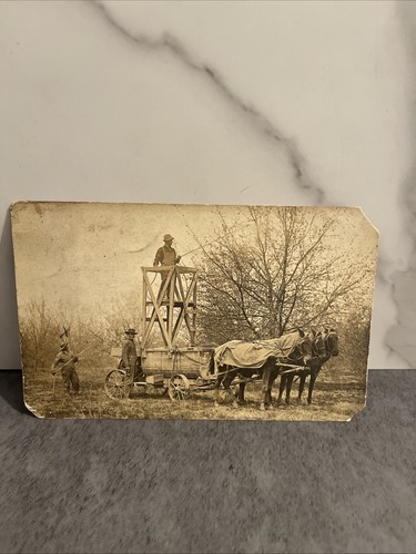 Antique rppc horse drawn - rppc,