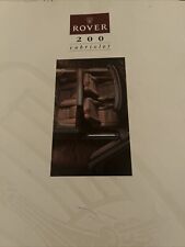 Rover 200 Cabriolet Car Sales Info Brochure Frameable 1992