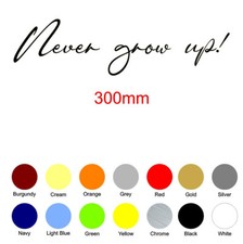 Never grow up! 300mm Stickers