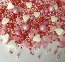 Valentine's Day Cake Decorations Edible Cupcake Sprinkles Pink Red White Toppers