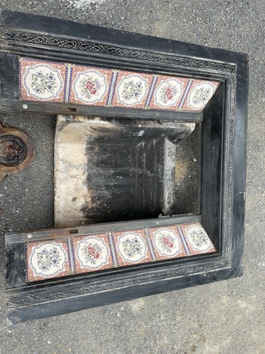 Antique fireplace insert set - antique,