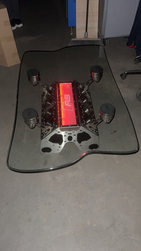 Coffee table engine block base - engine,