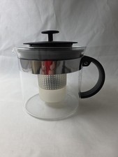 Bodum Teapot 34 oz Glass Carafe & Lid Loose Leaf Tea Infuser Plastic Lid & Press
