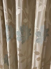 Paul Simon brand stunning floral duck egg colour pencil pleat Curtain