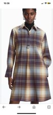 COS Checked Plaid Mini Shirt Dress Eu 40 Large New Without Tags Wool Blend