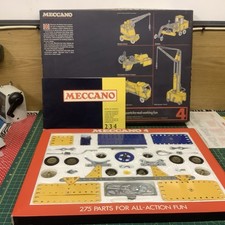  Meccano Set 4, from 1975, near complete, Original Box, with manuals 