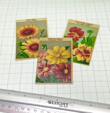 Vintage/New french flower seed packet labels x 3.  Lithographs 1920s made France