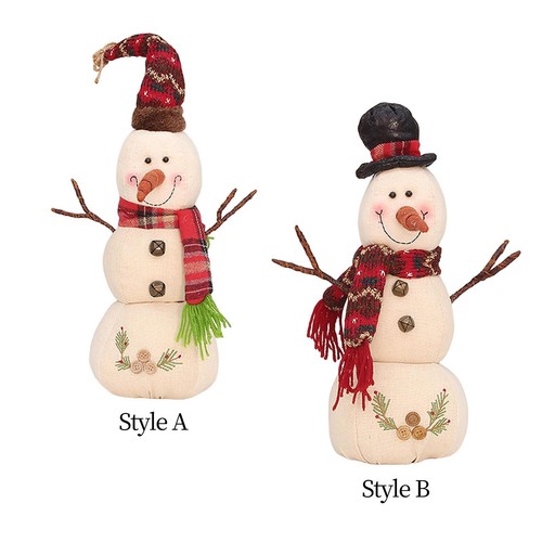 Christmas white snowman doll - white,