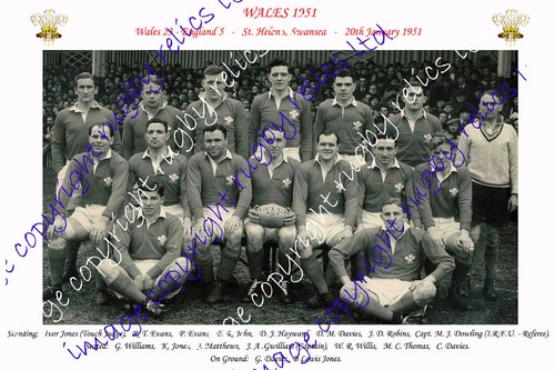 Wales 1951 rugby team - wales,