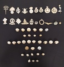 Job Lot Replica & Genuine? Military Cap Badges &Gaunt Buttons Steampunk/Cosplay