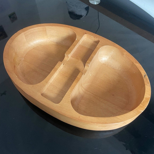 Oval wooden divided - , serving