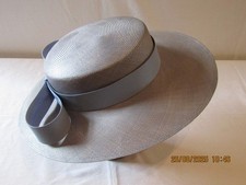 LADIES FORMAL HAT IN PALE BLUE ONE SIZE.