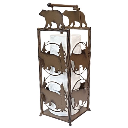 Rustic bear toilet - paper, stand