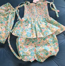 Marie Chantal Baby Dress& Bloomers Set & Bag.3 Months