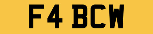 Initials number plate - cw,