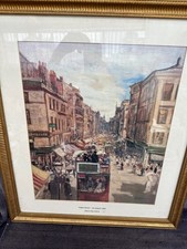 Large Framed Argyle Street Glasgow Scotland 1895 James Kay RSA Print