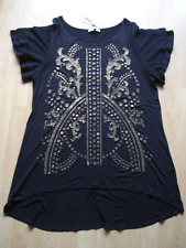 ROGERS+ROGER BLACK GOLD  VISCOSE/ELASTANE  SHORT SLEEVE PULLOVER TUNIC  UK 20