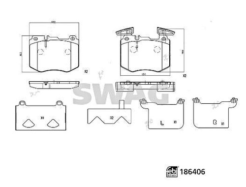 Front disc brake pad - disc, swag