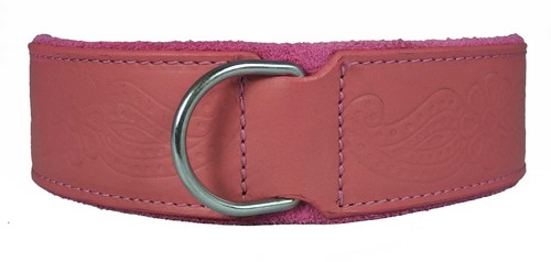 Pink paisley leather dog - pink,