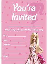 BARBIE THEME BIRTHDAY PARTY INVITATIONS BARBIE PARTY INVITES CHILDREN GIRLS