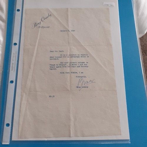 Bing crosby vintage signed - crosby,