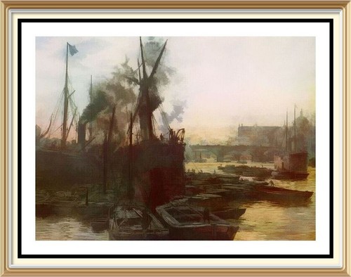 Original old lithograph wyllie - old,