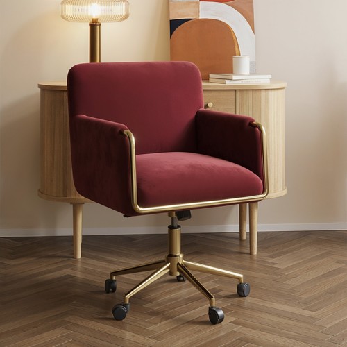 Mulberry velvet office swivel - mulberry,