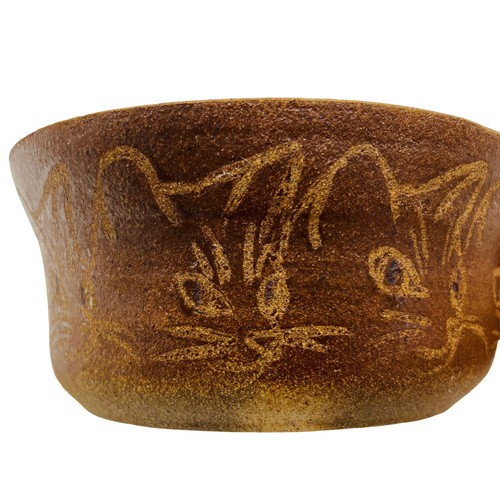 Vtg siamese cat stoneware bowl - siamese,