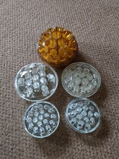 5 X VINTAGE CLEAR & COLOURED GLASS FLOWER FROGS