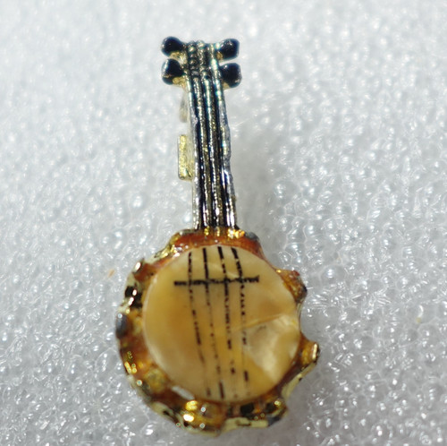 Mini banjo lapel pin gold - mini,