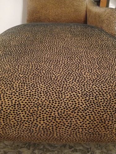Antique leopard print chaise - leopard,
