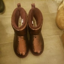 UGG® AUSTRALIA CLASSIC SHORT SPARKLES SEQUIN BOOTS UK 8 EUR 41 RRP £190