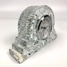Large Waterford Crystal Lismore Cottage Mantel Clock Height 7".25 W x 5" H