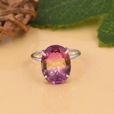 Bio Ametrine Oval Shape Ring