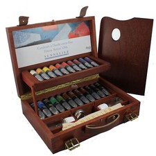 Sennelier Oil Paint Box Sets Artist Grade 12/15/22 Tubes, Brushes, Palette Knife
