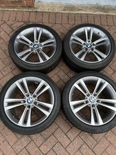 4 Genuine BMW 18” Alloy wheels 6882588BLA 8Jx18 BM208 Run Flat Continental Tyres
