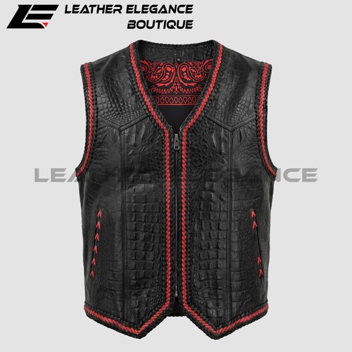 Men black crocodile embossed - men's,