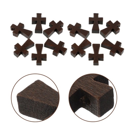 Small wooden cross pendant - wooden,
