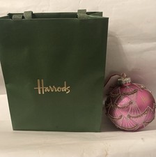 HARRODS: Pink Glass Bauble