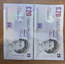 2x Old English £20.00 Notes