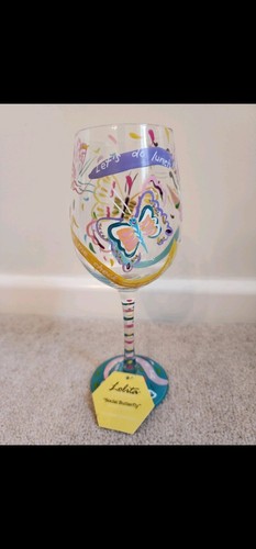 Lolita handpainted wine - handpainted, glass