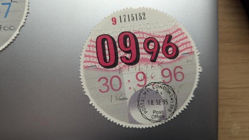 Rare collectable old tax disc - collectable,